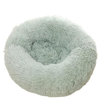 China Fashion Viable Style Wholesale Manufacturer Soft Plush Warm Dog Cat Donut Beds Tie Dye Color for sale