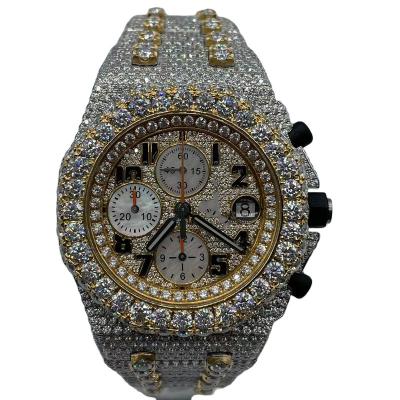 China Mens Iced Out Moissanite Automatic Watch Men's Diamond Buss Down Hip Hop Luxury Jewelry Watch for sale