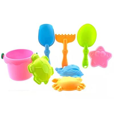 China CE Certificate Eco-friendly Soft Plastic Summer Water Toys Beach Toys 8pcs Silicone Beach Toys 73*34*46cm for sale