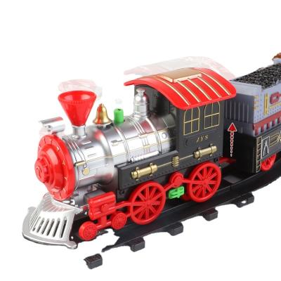 China Toy Trains Set Electric Model Railroad Toy Kids Toy Children Educational Slotted Brinquedos Eletricos Healthy Smoking Toy for sale