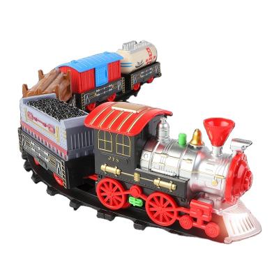 China Brinquedos Eletricos Noise Rail Train Smoking Classic Toy Educational Kids Toys CPC Slot Certificate Electric Train Model for sale