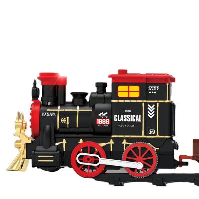 China Classic Rail CE Certificate Slot Toy Electric Plastic Train Smoke Steam Train Model Rail Train Toy with Light and Music for sale