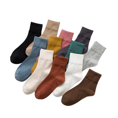 China Wholesale Autumn Winter Women's Solid Color Fashion Cotton Slouch Socks QUICK DRY Vendor Socks for Women Custom Logo Socks for sale