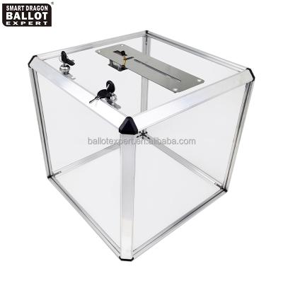 China Detachable Transparent Luxury Acrylic Charity Lock Box Donation Clear Acrylic Display Urn for sale