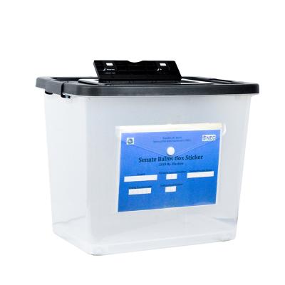 China With China Newest 65 Liter Wheels Big Election Box Clear Plastic Ballot Box With Lock for sale