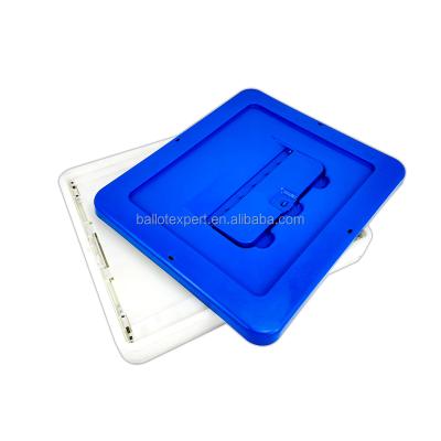 China 40 Liter Recyclable PP Material Folding Ballot Box Plastic Collapsible Voting Box For Election Campaign for sale