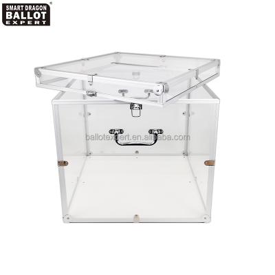 China Customized Clear Acrylic Voting Ballot Box With Lock for sale