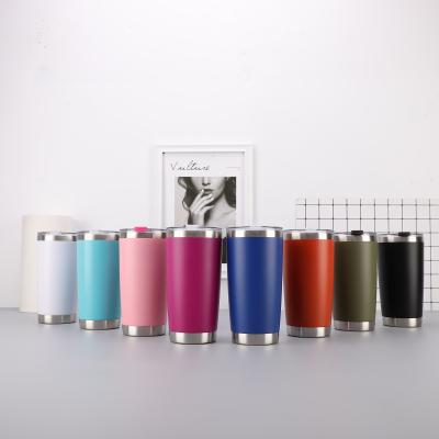 China Senhua 600ml Sustainable 304 Stainless Steel Double Wall Reusable Custom Printed Reusable Travel Coffee Mug for sale