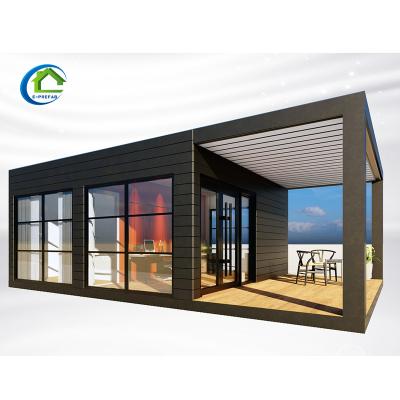 China Morden design 2 bedrooms prefab house use black flat pack container house for sale