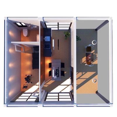 China Modern 3 Room Prefabricated House Modular Container Home Wholesale for sale