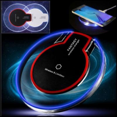 China 2021 Hot Sale 5W LED QI Low Price Universal Crystal Wireless Portable Mobile Phone Charger Single Wireless Charging for sale