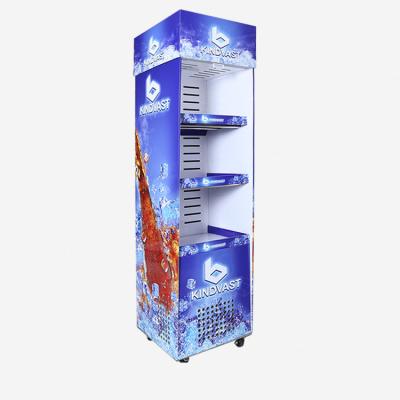 China China Manufacturer Eco-friendly Cardboard Cooler Floor Stand Displaycorrugated Floor Display Stand For Beverage for sale