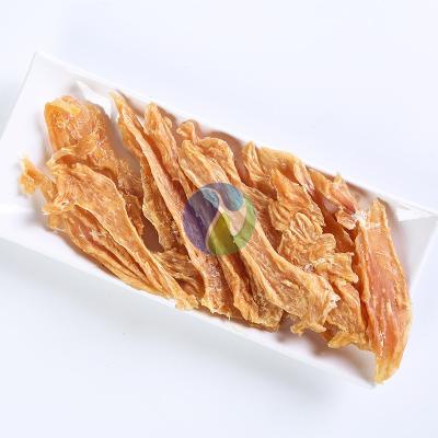 China Sustainable Dog Food Dog Snacks Dog Treats Air Dried Chicken Slices Chicken Strips for sale