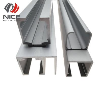 China Modern aluminum materi profile v groove track roller guide supporting sliding door rail system for sale