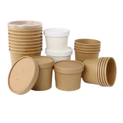 China Maker Biodegradable Kraft Soup Noodle Food Container Disposable Professional Paper Bowl for sale