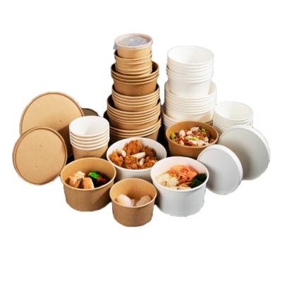 China China Good Customized Disposable Kraft-paper-bowl Food Grade Available Custom Prints Paper Bowl for sale