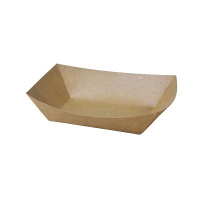 China Disposable Disposable Fast Food Trays Rectangle Paper Packaging Offset Printing Factory Supply Ship Paper Tray for sale