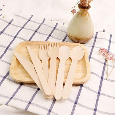 China Disposable Portable Biodegradable Cutlery Sets Disposable Bamboo Cutlery Set Disposable Wooden Cutlery Set for sale