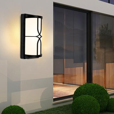 China Modern Outdoor Courtyard Garden Led Wall Lights Outdoor Indoor Porcelain Light Fixture Black Vintage External Wall Lamp for sale