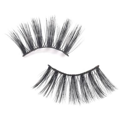 China 2021 natural the most popular beautiful 3d eyelashes 3d magnetic false silk false eyelashes for sale