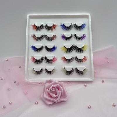 China Colored Popular Products New Design 3d White Colored Eyelashes Color End Eyelash for sale