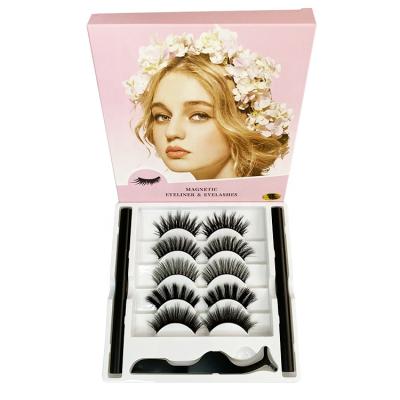 China Private Label 3d Natural Custom Magnetic Mink Eyelashes Handmade Magnetic Eyelash Extension Sets for sale