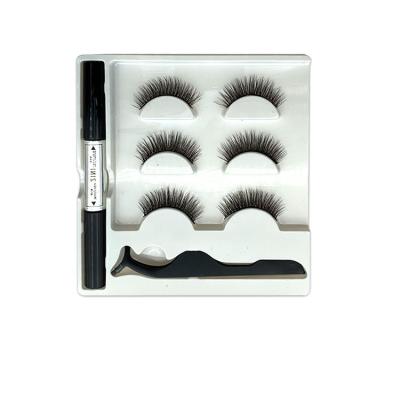 China 2021 Best Selling Popular Natural Silk Magnetic Eyelashes Mink Wholesale 3d Products for sale