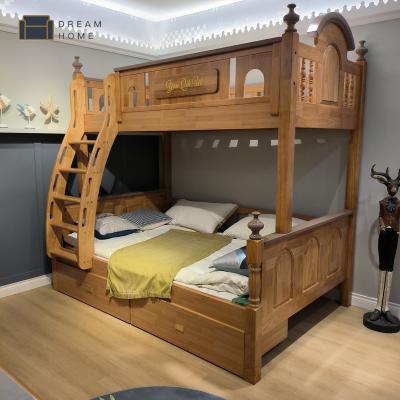 China European Style Kids Bunk Bed 1.5m For Kids Luxury Wooden Bunk Bed With Bunk Bed Foshan Furniture For Bedroom for sale