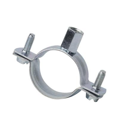 China Galvanized Carbon Steel Topfix Bilateral Screw Heavy Duty 2.0mm Pipe Clamps With Reinforced Strip for sale