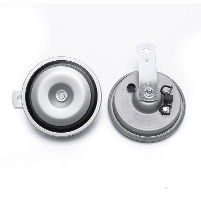 China Factory Wholesale 100MM Disc Horn 12V/24V Waterproof Silver Color Auto Horn High Quality For Motorcycle for sale