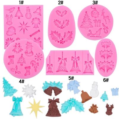 China New Viable Set Sugar Chocolates Resin Mold Silicone Cake Decorating Cake Molds Fondant Cake Tools Christmas Tree Bakeware Amazone Cake Mold for sale