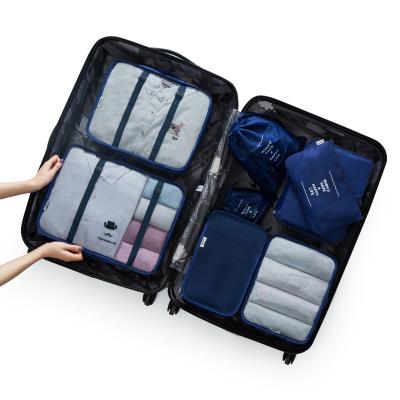 China Durable 8 Pcs Travel Organizers Hot Storage Bag Set Outdoor Shoe Clothes Laundry Packing Portable Travel Storage Pouch Protector Bag for sale