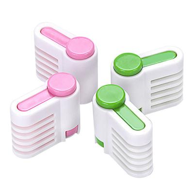 China 2pcs Sustainable Adjustable Cake Cutter Leveler Set DIY Kitchen Cake Tools Bakeware Toast 5 Layer Plastic Bread Slicer Cutting Fixator Pair for sale