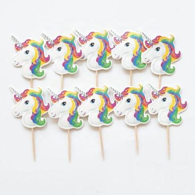 China Bulk Cute Pink Stocked Mini Decoration Handmade Cupcake Party Toppers Pony Unicorn Cake Girls Birthday Cake for sale