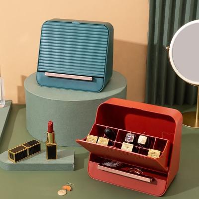 China Ipad Cell Phone Nodic Grid Box 12 Organizer Drawer Design Cosmetic Holder Multifunctional Plastic Lipstick Holder for sale