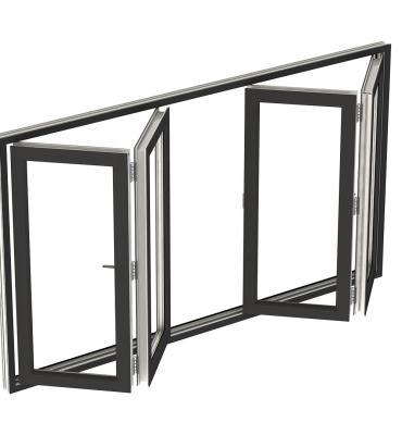 China Aluminum Folding Screen Australia AS2047 Double Glazing Folding Glass Windows for sale