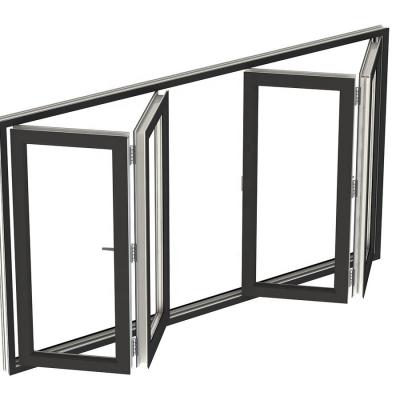 China Double Folding Aluminum Glass Magnetic Screen Windows for sale