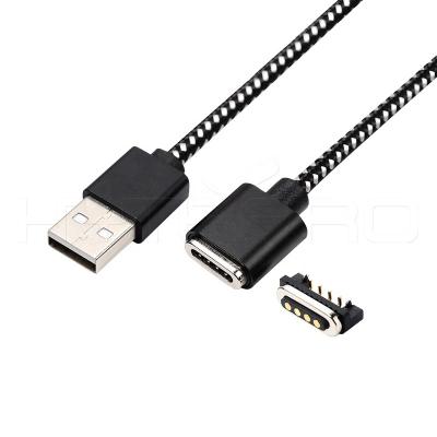 China High Speed ​​Charging MP3/MP4 Player Aluminum 4 Pin Connector Magnetic Braided Cable for sale