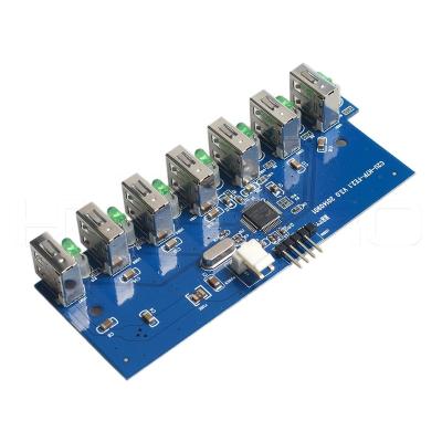 China 7 port usb 2.0 hub PCBA smt pcb assembly, port usb 7 hub pcb OEM, usb 2.0/3.0 pcb for sale