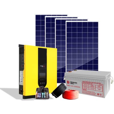 China Home Roof Off Grid Solar Power System 3500Watt Complete Hybrid All In One Off Grid 1KW Solar Power System 5000W Kit For Home Roof for sale