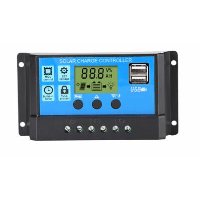 China Charger controller lcd display 12V 24V auto fit 20 amp cheap pwm solar charge controller regulator for sale