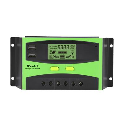 China Charger Controller HD Screen 12V 24V Auto Adapt 48v 30a Two USB Output pwm Solar Controller for sale