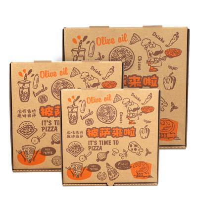 China Hot Sale Recyclable Customized Printing Logo Kraft Paper Wine Boxes Single Lunch Pizza Box for sale