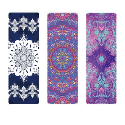 China High Standard Eco-Friendly Custom Printed Suede Natural Rubber Microfiber Yoga Mat Eco Friendly Travel for sale