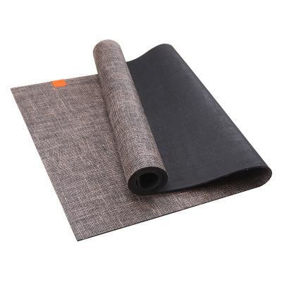 China Durable Natural Rubber Jute Hemp Yoga Mat Eco Friendly Yoga Mat GYM Rubber Flooring Custom Logo Size for sale