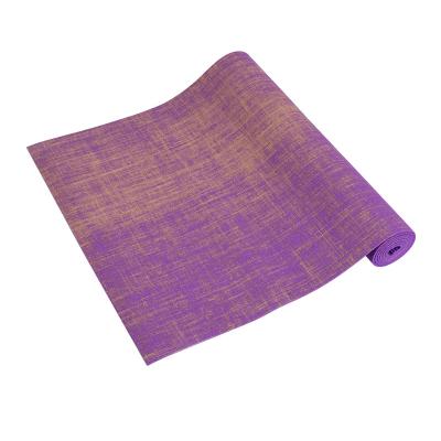 China Natural Yoga Eco-friendly Organic Non-slip Canvas Material Yoga Mat Exercise Pad Factory Price Thickness 5mm Jute PVC for sale