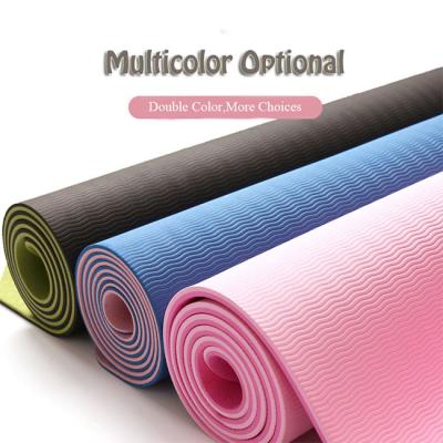 China Double Layer Tape Double Color 6mm Thickness Tape Yoga Mat High Quality Waterproof Private Label for sale