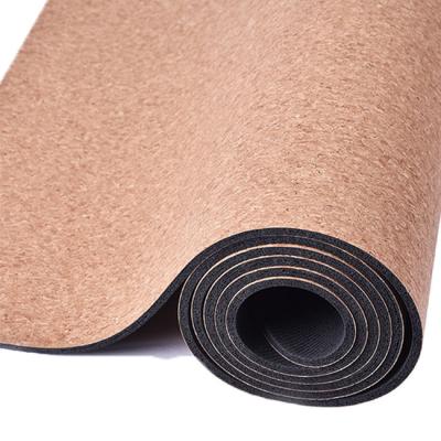 China Priavte Organic Eco Line Cork Yoga Mat Custom Position Cork+TPE Tape Label for sale