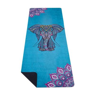 China Travel Eco Natural Rubber Yoga Mat Fabric Suede Microfiber Eco-Friendly Foldable Printed Yoga Mat With Good Quality for sale