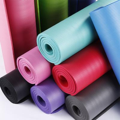 China NBR Wholesale Yoga Mats Foldable 10mm NBR Yoga Mats Thick Workout Mats For GYM Anti Slip Exercise Fitness for sale